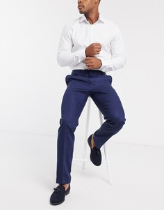 Синие узкие льняные брюки Burton Menswear-Синий