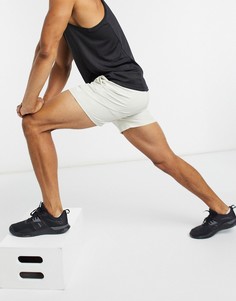 Светло-бежевые спортивные шорты средней длины ASOS 4505-Светло-бежевый