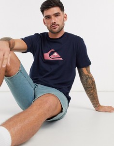 Темно-синяя футболка с логотипом Quiksilver-Темно-синий
