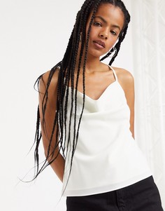 Топ на бретелях со свободным воротом Topshop-Кремовый