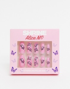 Накладные ногти с рисунком бабочек Shrine X Alice MC-Мульти