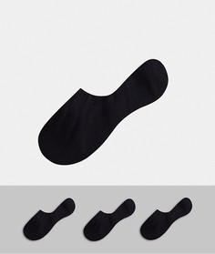 3 пары черных невидимых носков Polo Ralph Lauren-Черный