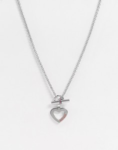Серебристое ожерелье с подвеской-сердцем Tommy Hilfiger-Серебряный