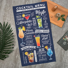 Кухонное полотенце Этель Cocktail menu, 40х73 см