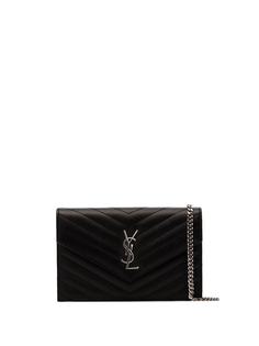 Saint Laurent мини-сумка Envelope с ремнем-цепочкой