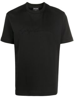 Giorgio Armani футболка с вышитым логотипом