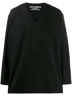 Yohji Yamamoto рубашка свободного кроя с вышивкой