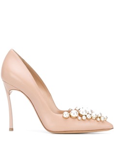 Casadei туфли-лодочки с искусственным жемчугом
