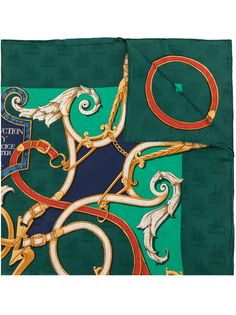 Hermès платок Carre 1990-х годов с принтом