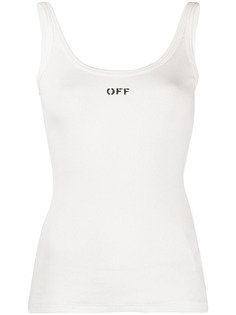 Off-White RIB TANK TOP WHITE BLACK