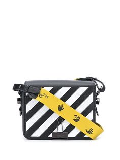 Off-White DIAG FLAP BAG BLACK WHITE