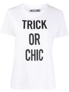 Moschino футболка с принтом Trick or Chic