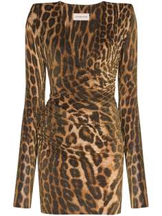 Alexandre Vauthier облегающее платье мини с леопардовым принтом