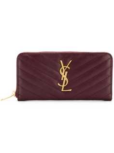 Saint Laurent кошелек с круговой молнией и монограммой