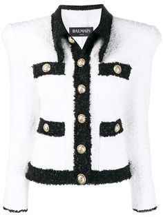 Balmain твидовый пиджак с эффектом металлик