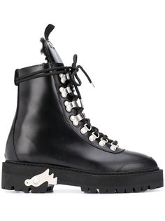 Off-White LEATHER HIKING BOOT BLACK WHITE