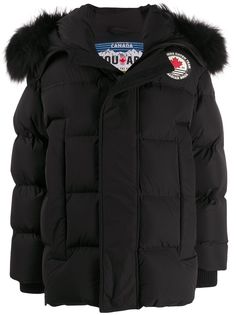 Dsquared2 пуховик с капюшоном из искусственного меха