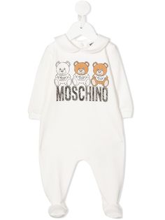 Moschino Kids комбинезон для новорожденного с логотипом