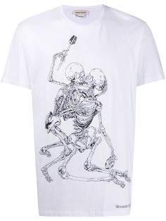Alexander McQueen футболка с принтом Lovers Skeleton