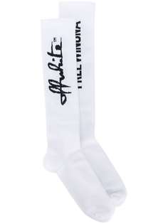 Off-White SENTENCES LONG SOCKS WHITE BLACK