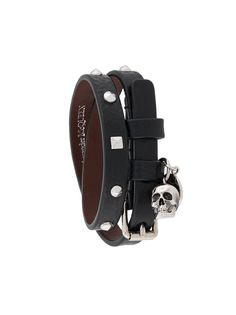 Alexander McQueen браслет в два оборота с декором Skull