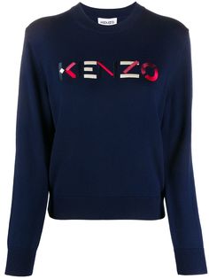 Kenzo джемпер с круглым вырезом и вышитым логотипом