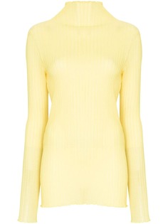 Jil Sander топ с высоким воротником и волнистым подолом