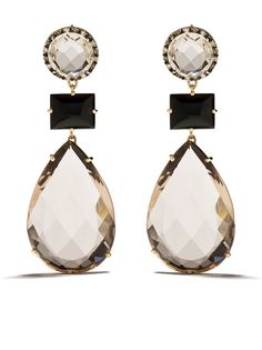 Brumani серьги-подвески из желтого золота с бриллиантами и кварцем