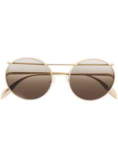 Alexander McQueen Eyewear солнцезащитные очки в круглой оправе с эффектом градиента