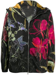 Alexander McQueen куртка с капюшоном и цветочным принтом