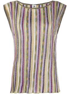 M Missoni трикотажный топ без рукавов в полоску