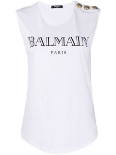 Balmain топ без рукавов с логотипом