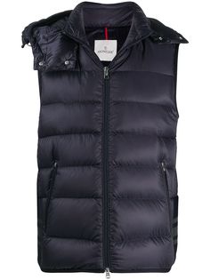 Moncler стеганый жилет на молнии с логотипом