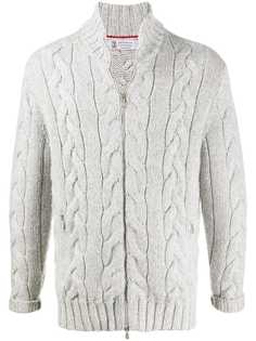 Brunello Cucinelli фактурный кардиган на молнии