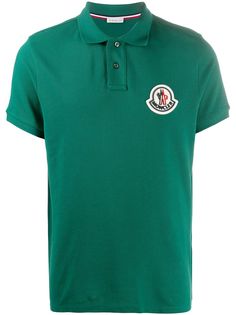 Moncler рубашка поло с нашивкой-логотипом