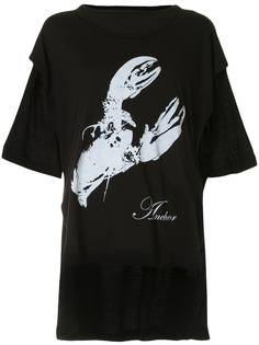 Ann Demeulemeester футболка оверсайз с принтом