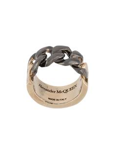 Alexander McQueen кольцо со вставкой-цепочкой