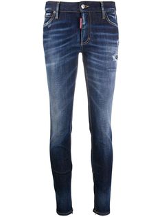 Dsquared2 джинсы скинни с эффектом потертости