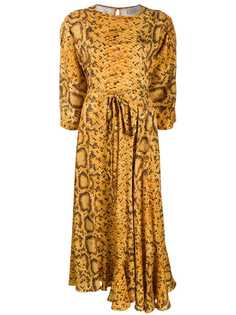 Preen By Thornton Bregazzi платье миди со змеиным принтом