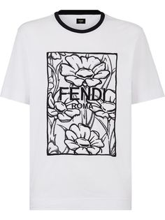 Fendi футболка с цветочным принтом
