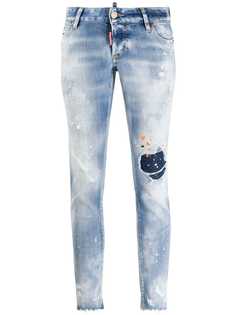 Dsquared2 укороченные джинсы с эффектом потертости