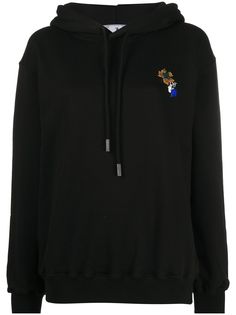 Off-White LEAVES ARROW REG HOODIE BLACK WHITE