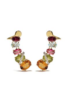 Brumani серьги Looping Shine из желтого золота с камнями