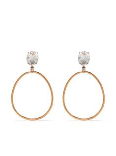 Brumani серьги Oba из розового золота с бриллиантами и кварцем