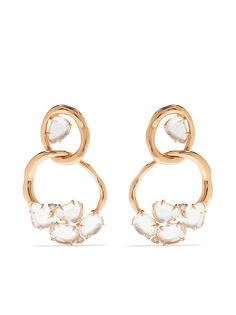 Brumani серьги Looping из розового золота с бриллиантами и кварцем