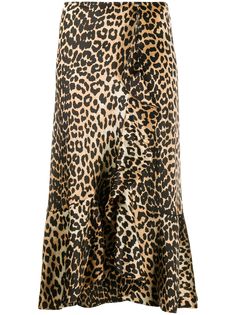 GANNI юбка с леопардовым принтом