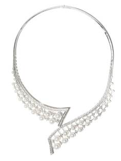 Yoko London колье Raindrop Akoya из белого золота с жемчугом и бриллиантами