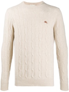 Etro пуловер фактурной вязки с логотипом