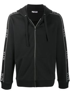 Valentino куртка на молнии с капюшоном и логотипом VLTN