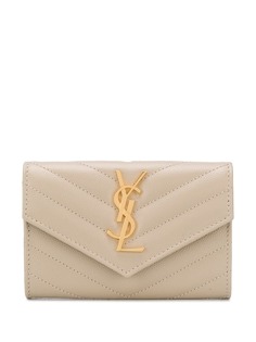 Saint Laurent кошелек с откидным клапаном и монограммой